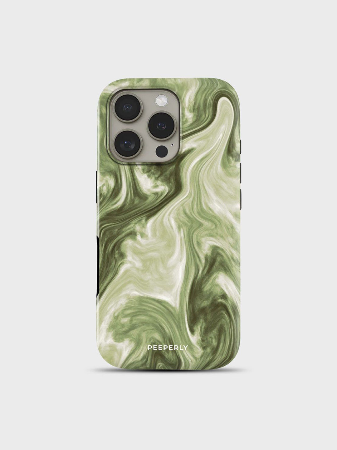 PEEPERLY Women iPhone 13 Moss Marble Abstract Impact Resistant Crystal Back Case