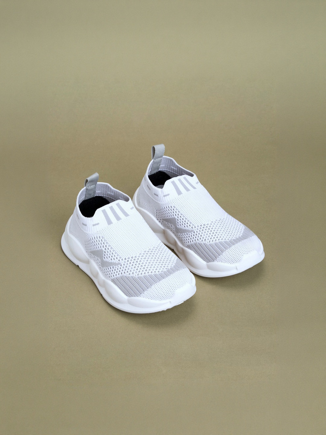 Hopscotch Boys Grey Fabric Slip-Ons