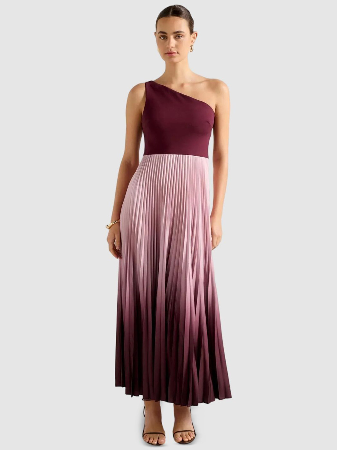 Forever New One Shoulder A-Line Midi Dress