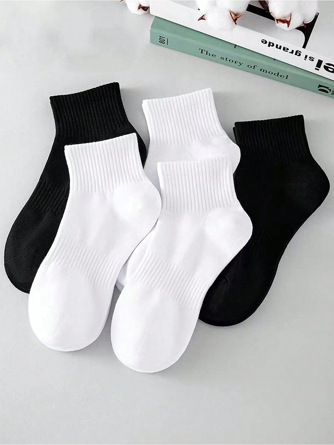 BAESD Pack Of 5 Double Grip Ankle-Length Socks