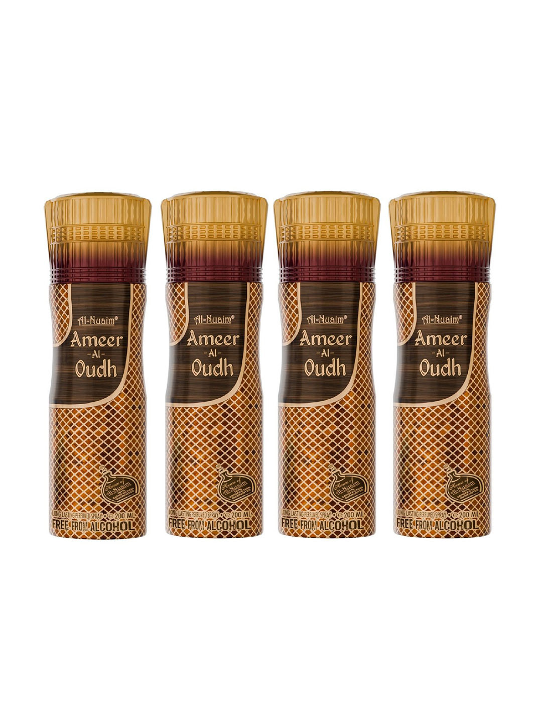 Al-Nuaim Set Of 4 Ameer Al Oudh Alcohol-Free Deodorant - 200 ml Each