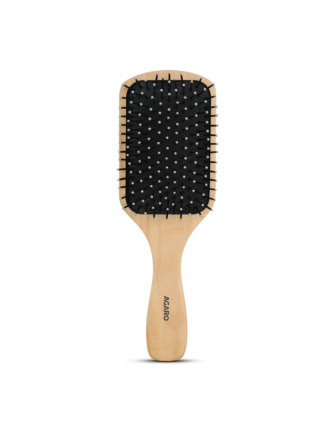 Agaro Wooden Paddle Hair Brush - Beige & Black