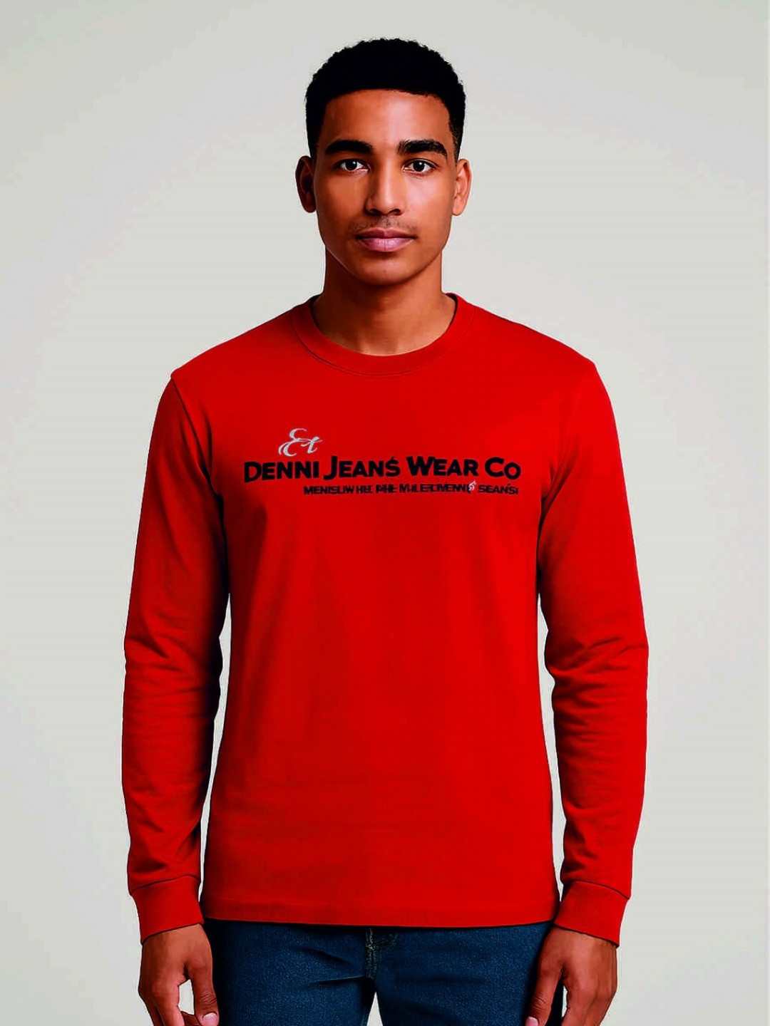 SANDPIPER Typography Printed Round Neck Cotton Relaxed Fit T-shirt