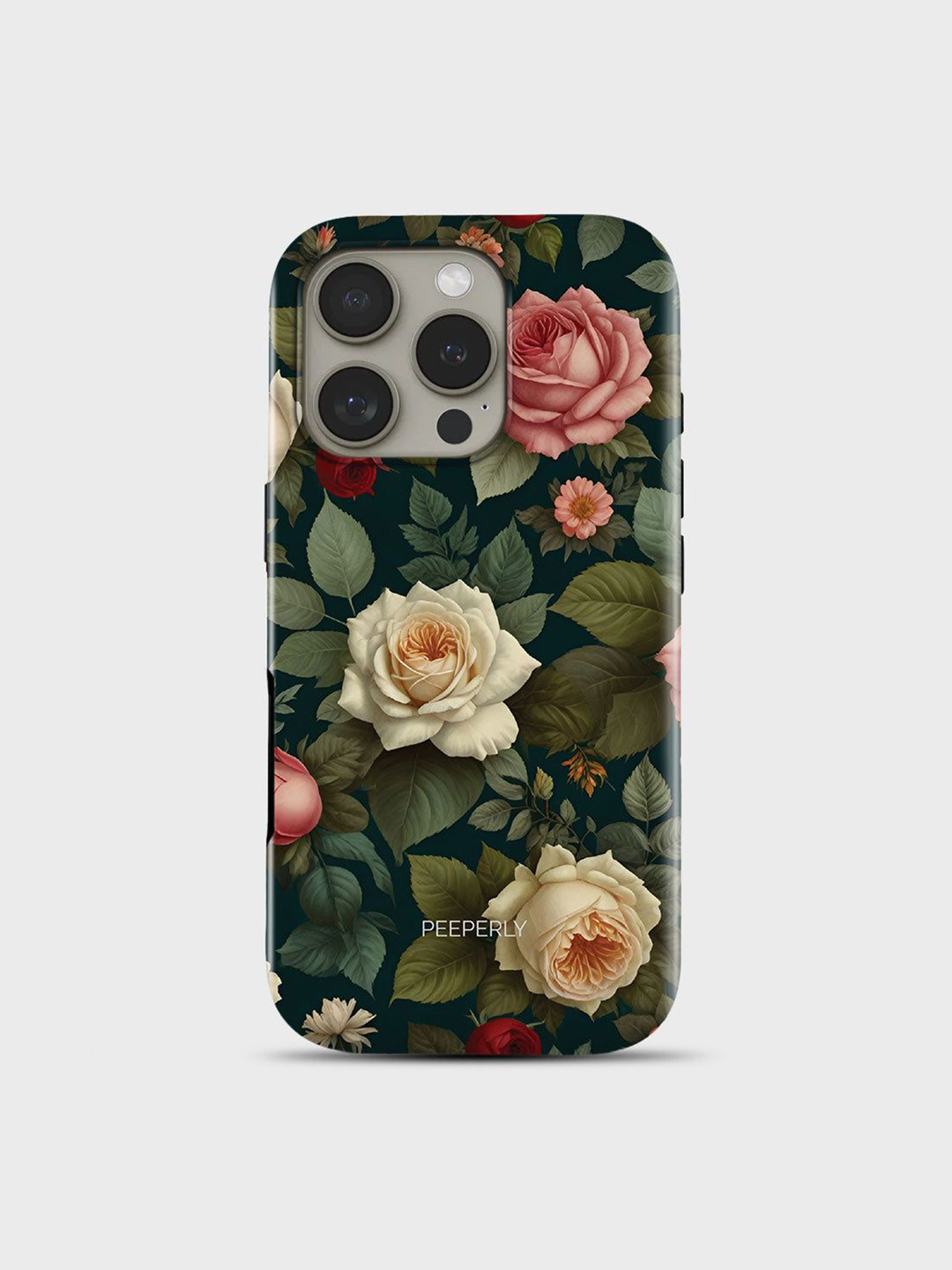 PEEPERLY Women iPhone 13 Roseveil Floral Impact Resistant Crystal Back Case