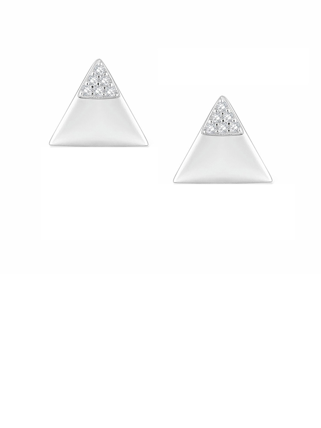 Luxevogue 18K Rhodium Gold Plated  925 Silver Stud Earrings
