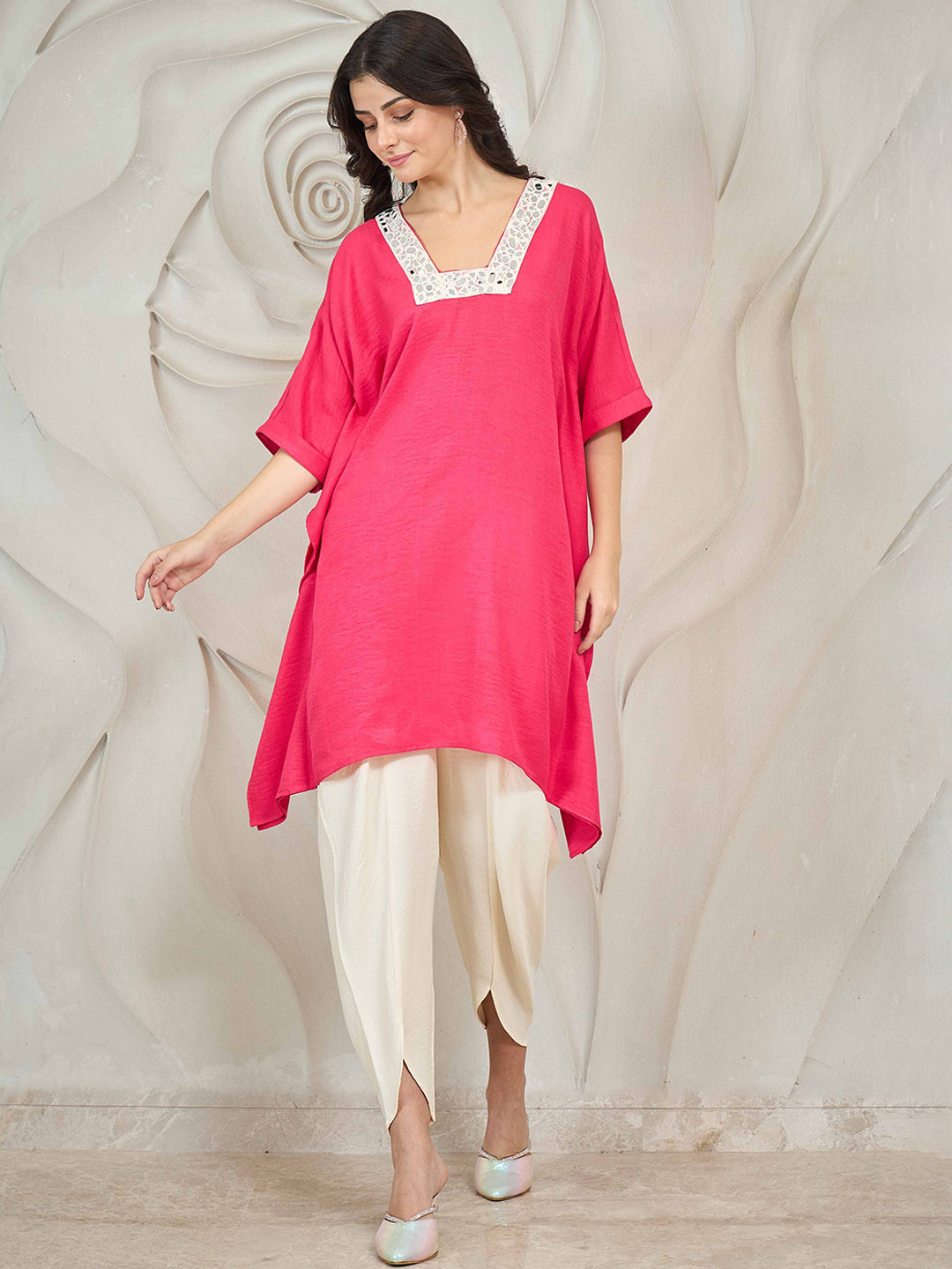 Shally Bhasin by Athena Embellished Lace Bows Frills & Ruffles Tunic Top & Trouser