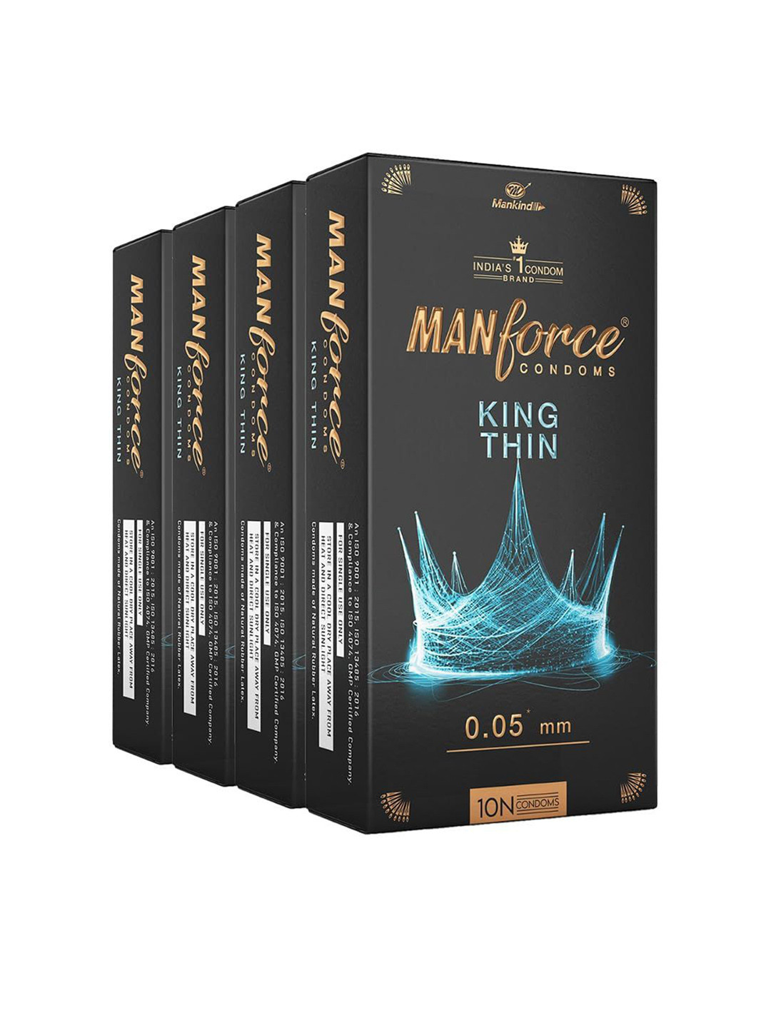 Manforce Set Of 4 King Thin Ultra-Thin Condoms- 10 Condoms Each