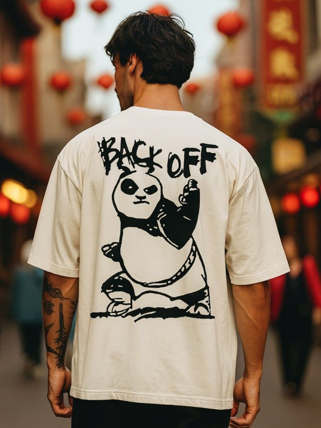 Crazybee Tshirt Kung Fu Panda Graphic Printed Pure Cotton Oversized T-shirt