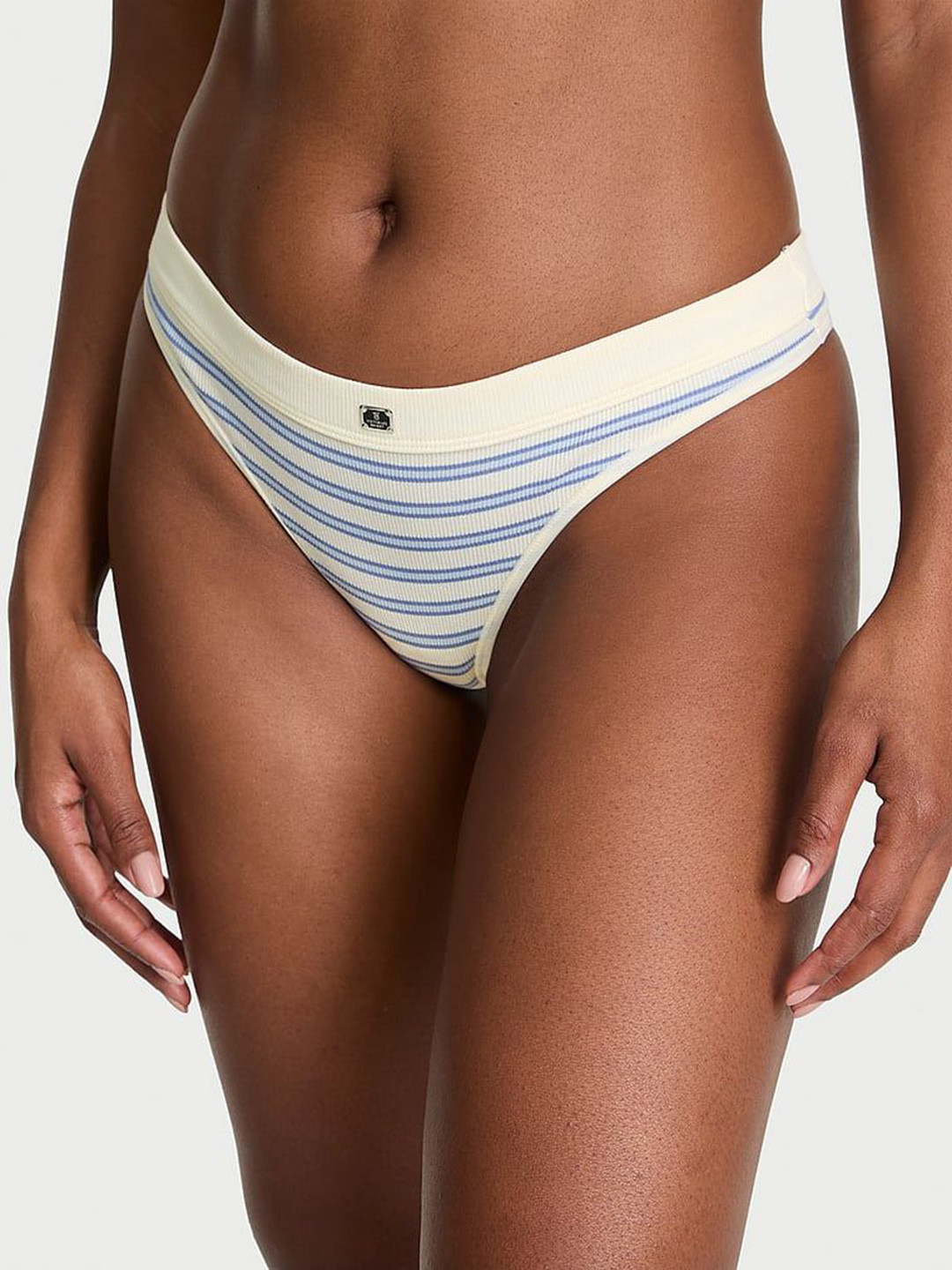 Victoria's Secret Rib Logo Striped Low Rise Thongs Briefs