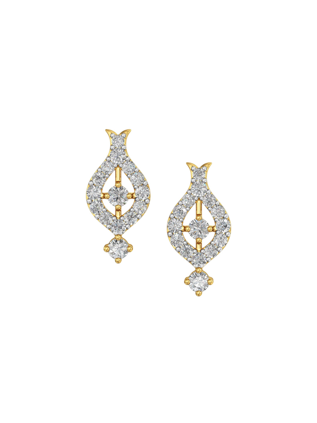 Joyalukkas 18Kt Gold Natural Dangling Earrings Diamond - 2.54 g