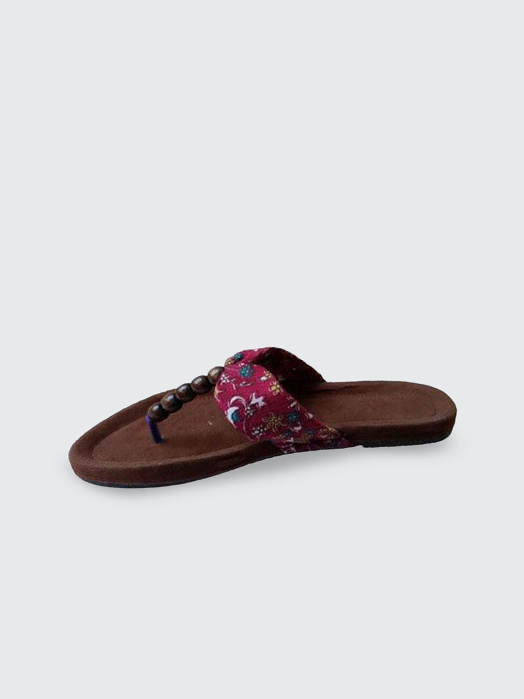SGU Floral Woven Design T-Strap Flats With Western - Embellished