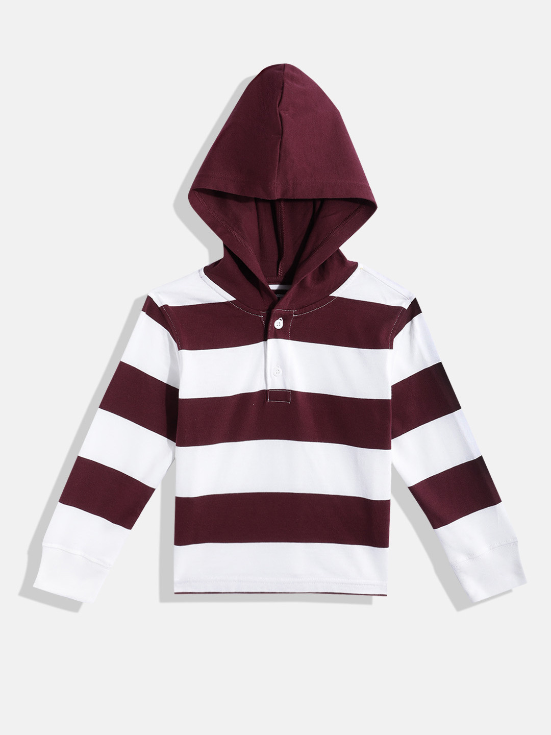 THE CHILDREN'S PLACE Boys Cotton Striped Hooded Sweatshirt