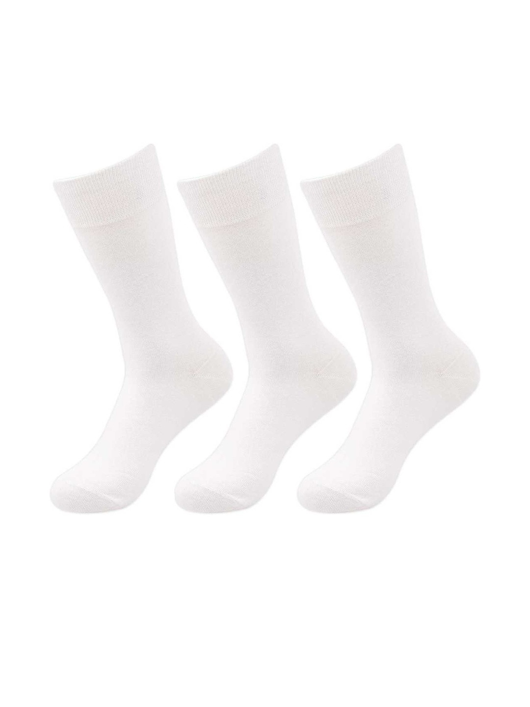 Akeeta Unisex Kids White Pack Of 3 Plain Full Length Cotton Socks