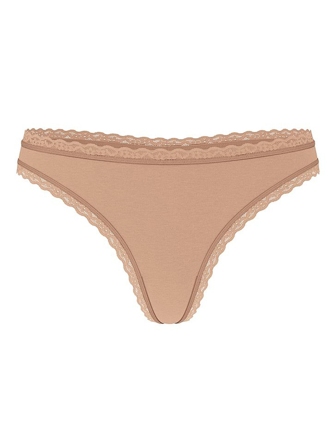 Victoria's Secret Women The Lacie Stretch Cotton Lace-Waist Thong Panty