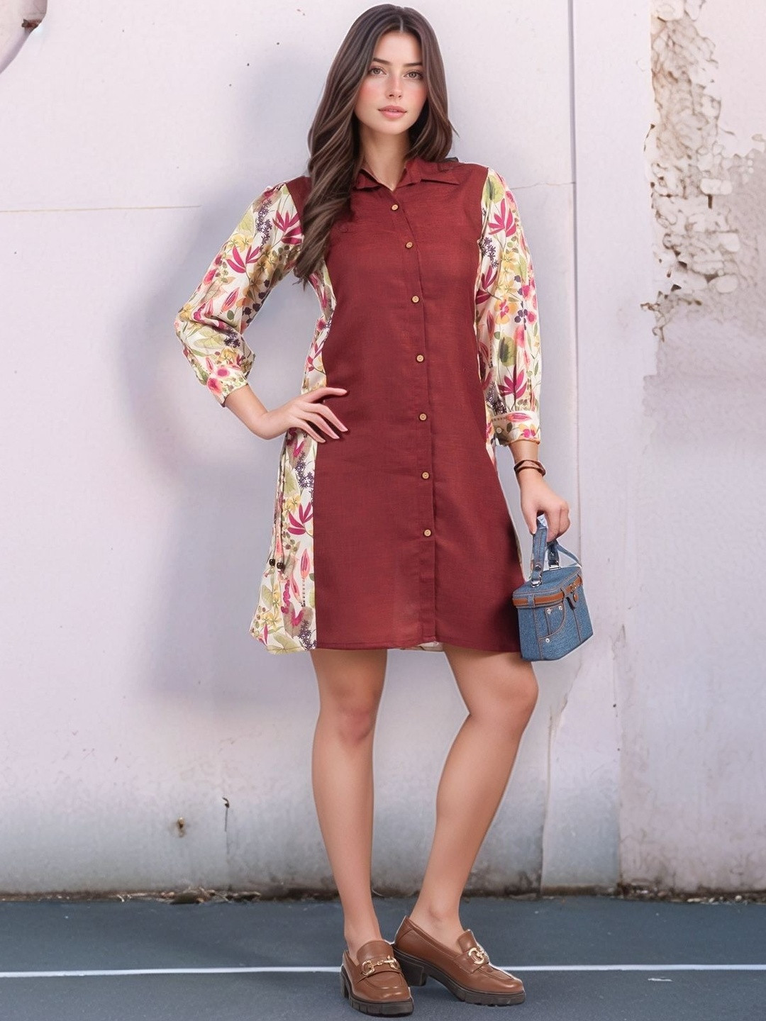 DressBerry Women Linen Blend Shirt Dresses