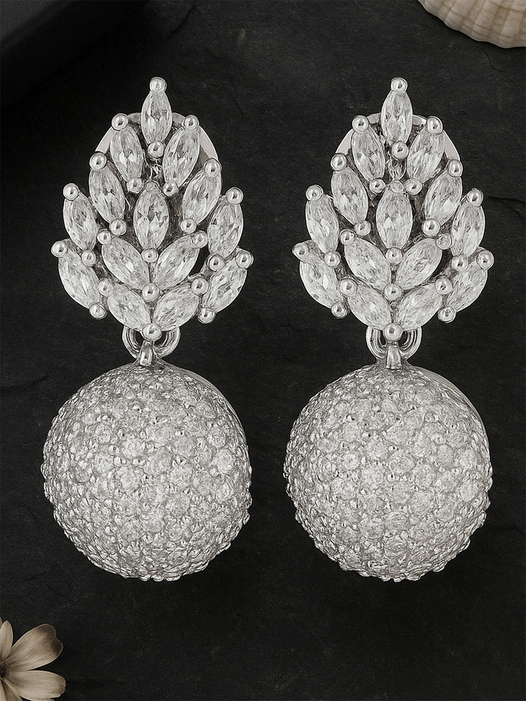 Adwitiya Collection Gold-Plated 24KT Geometric Drop Earrings