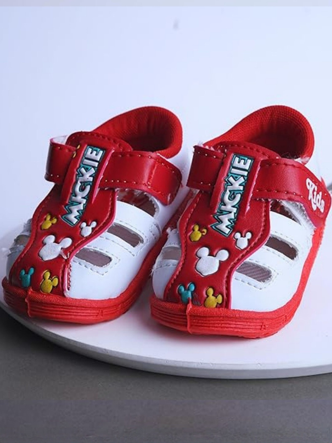 FootStation Kids Synthetic Striped Velcro Fastening Sandals