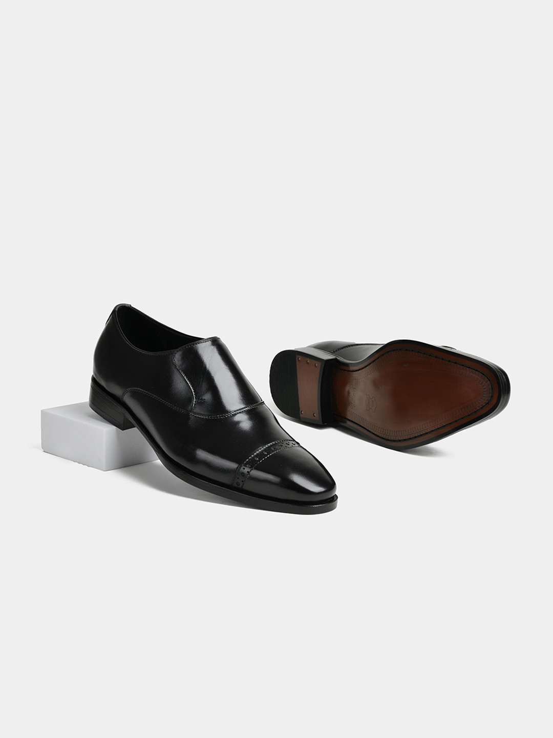 LUXORO FORMELLO Cosmin Men Leather Square Toe Slip On Shoes