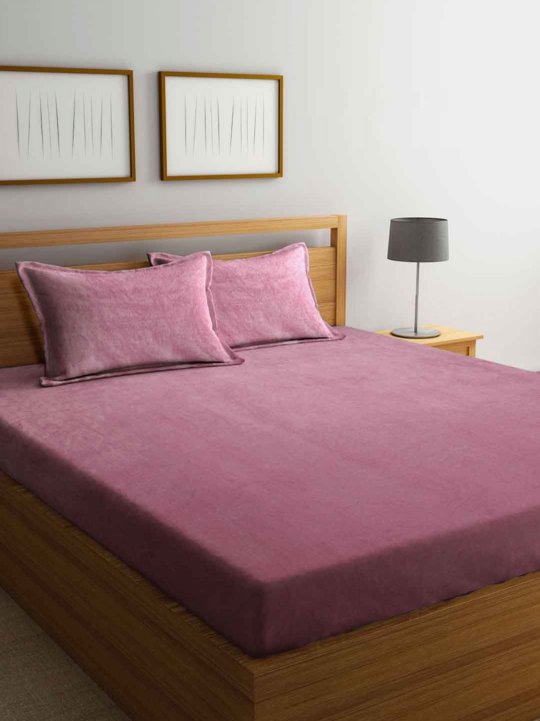 Aura Pink 400 TC King Bedsheet 2.35 m X 2.15 m
