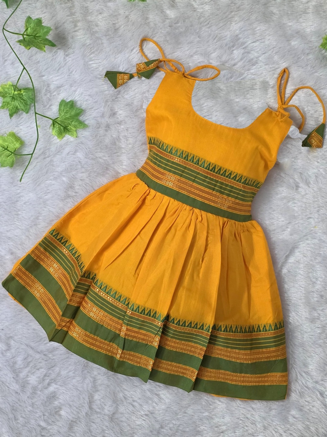 Girl's Traditional Ethnic Wear Narayan Peth Cotton Silk Knot Frock