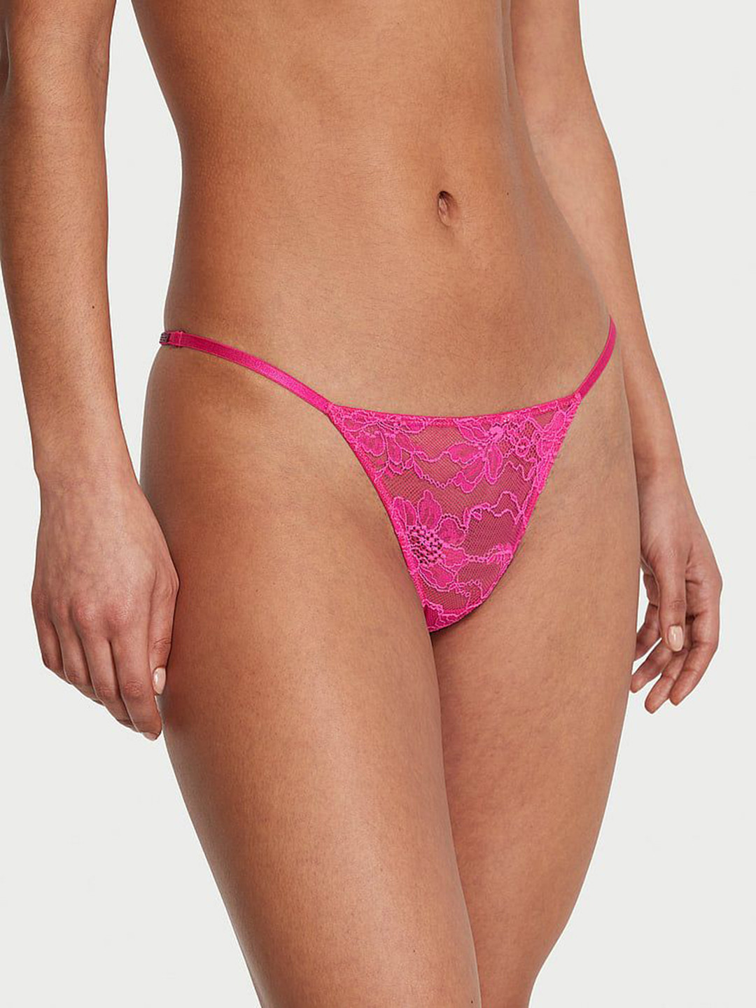 Victoria's Secret Women Shine Strap Lace V-String Low-Rise Thongs Panty