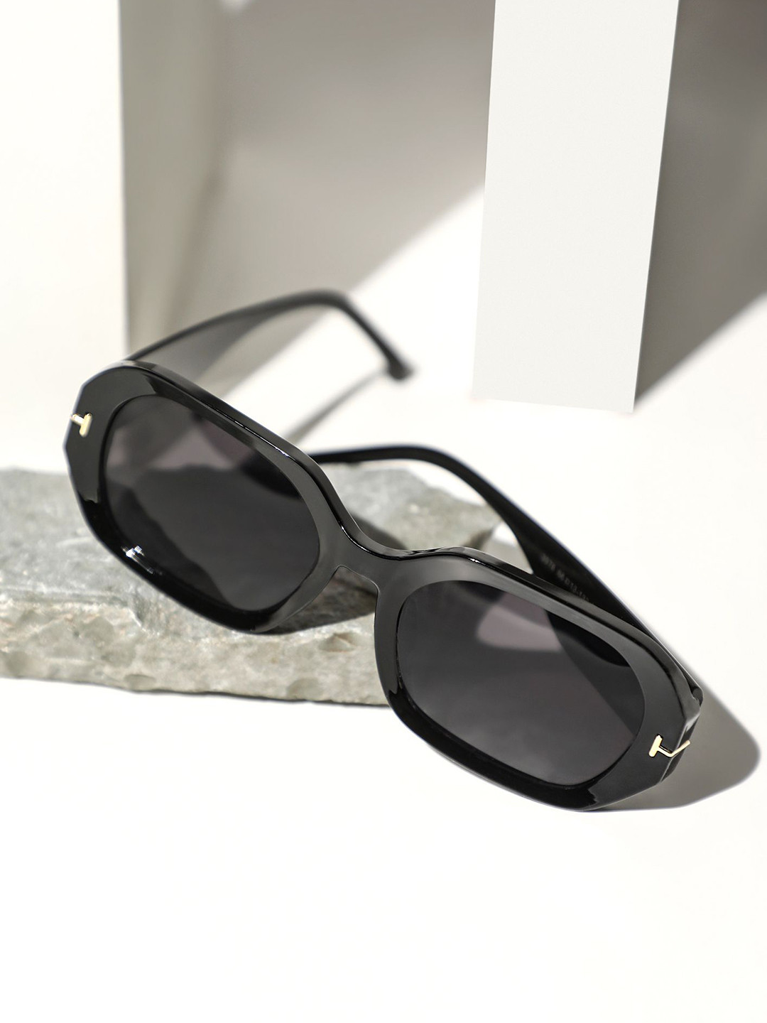 LULU & SKY Women Rectangle Sunglasses ST-3977-BLACK GREY