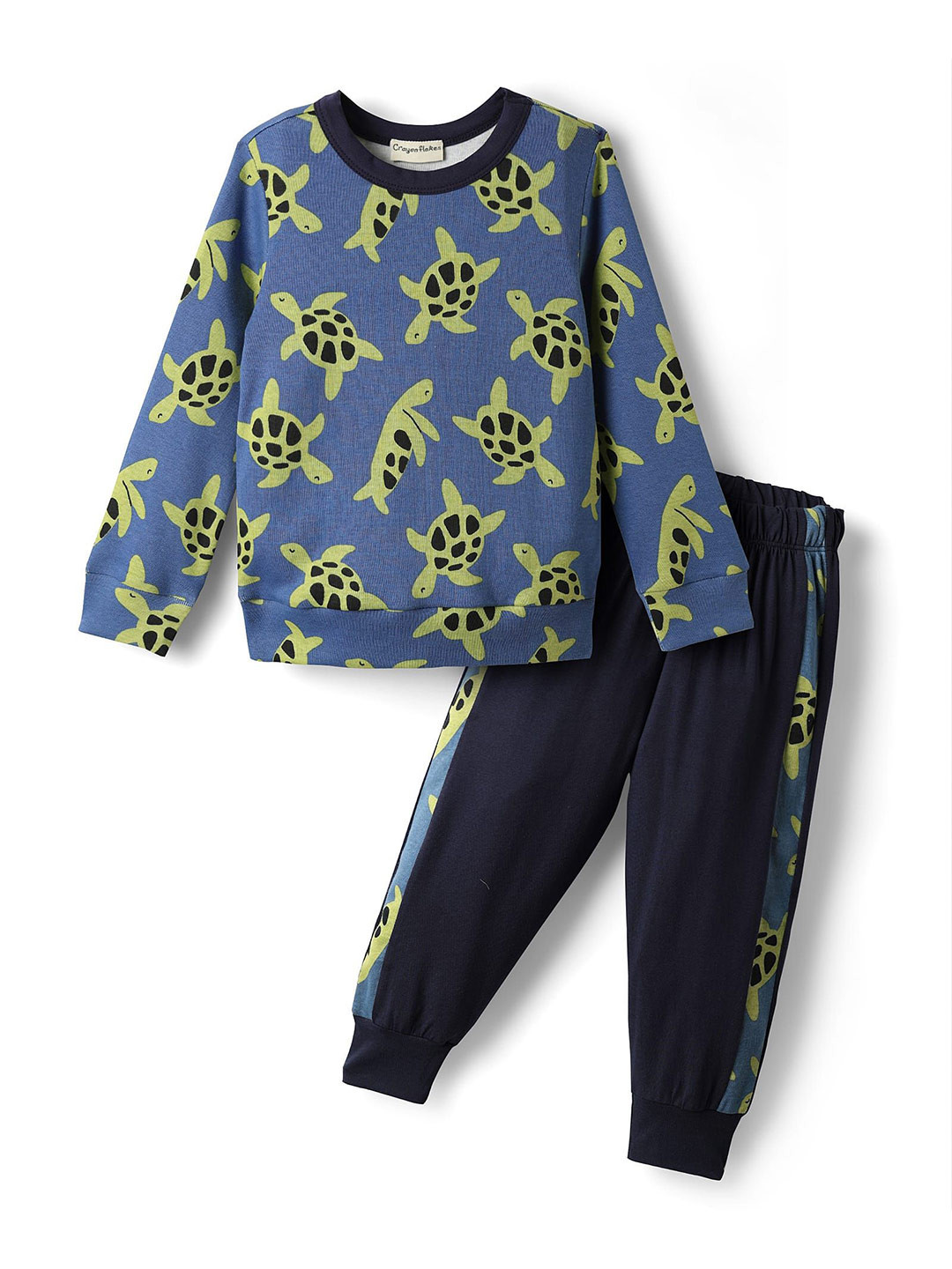 CrayonFlakes Boys Printed Long Sleeves Pure Cotton Sweatshirt With Joggers