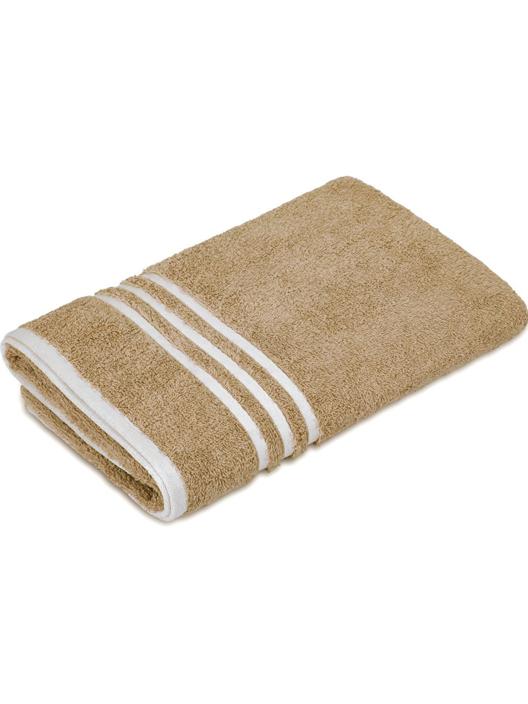 Layers Tuscany Cream-Coloured & White Pure Cotton 380 GSM Bath Towel