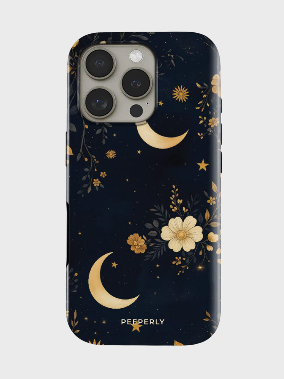 PEEPERLY Women iPhone 13 Cosmic Spells Floral Impact Resistant Crystal Back Case