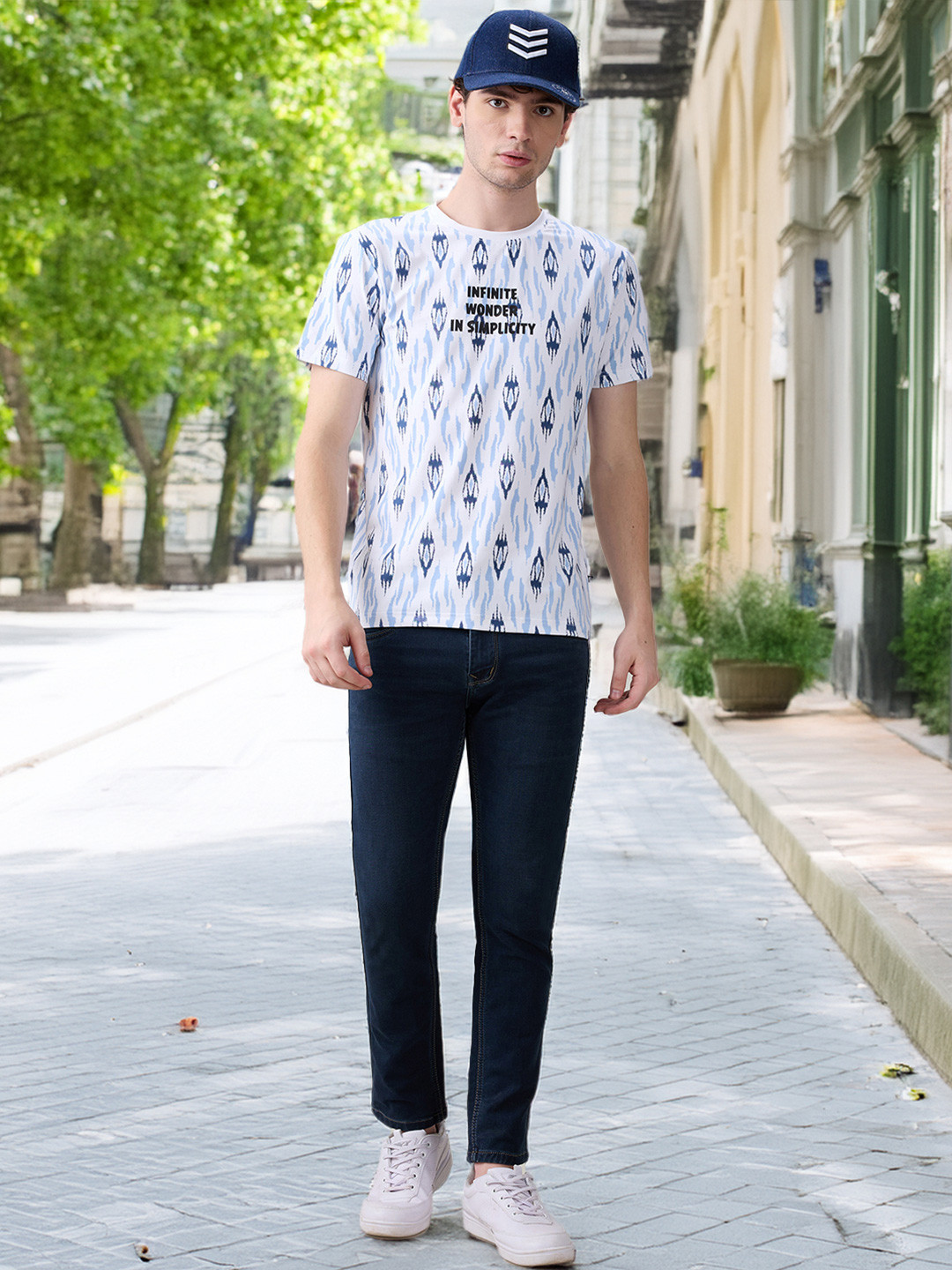 Status Quo Men Embroidered Denim Baseball Cap