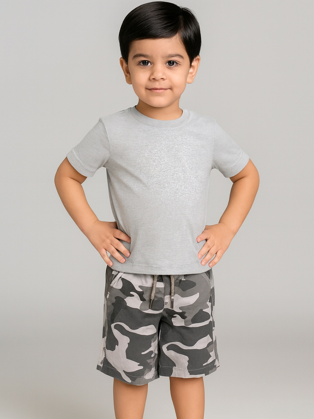 YK Boys Cotton Camo Shorts