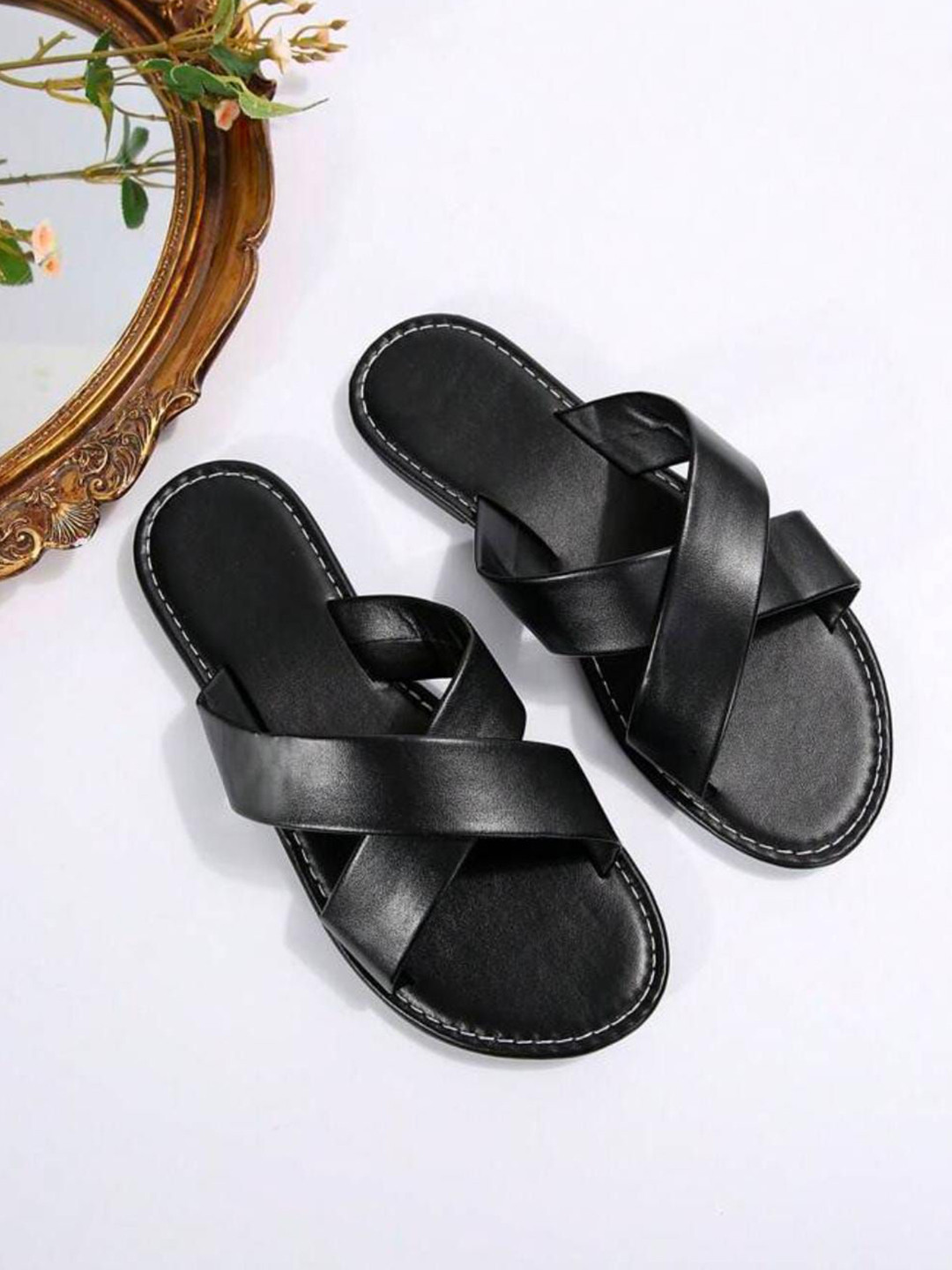 Deals4you Slip-On Open Toe Flats