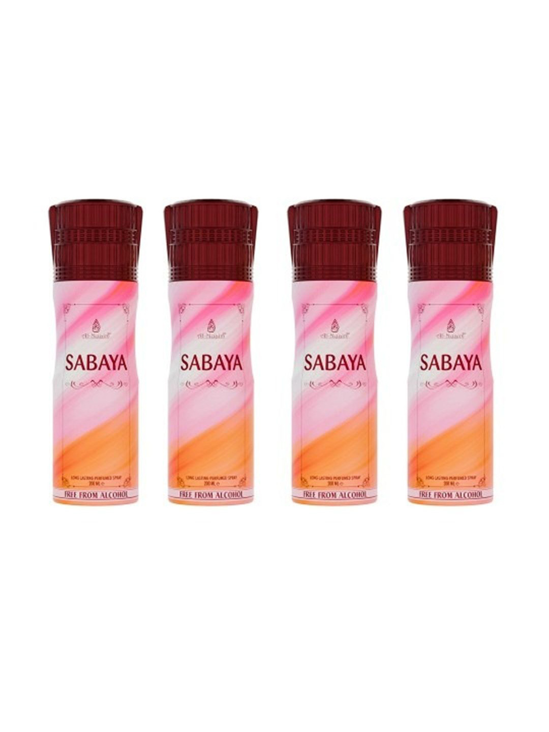 Al-Nuaim Women 4Pcs Sabaya Long Lasting Alcohol Free Deodorant Perfumed Spray - 200ml Each