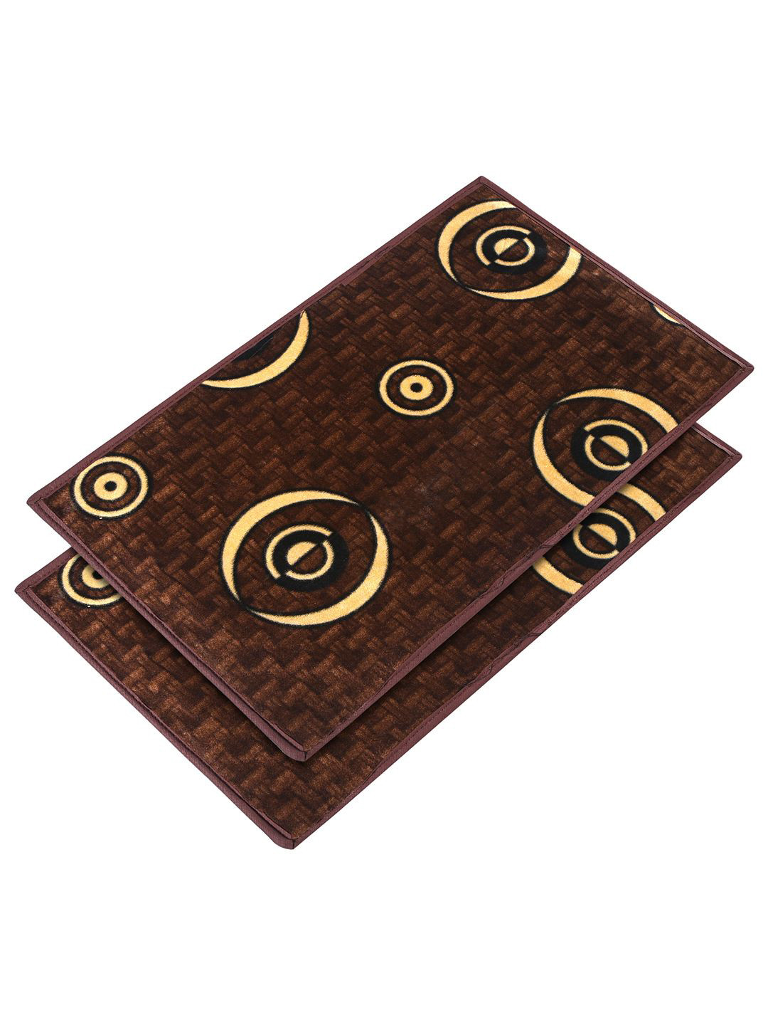 Kuber Industries Pack Of 2 Circle Design Microfibre Anti-Skid Doormats