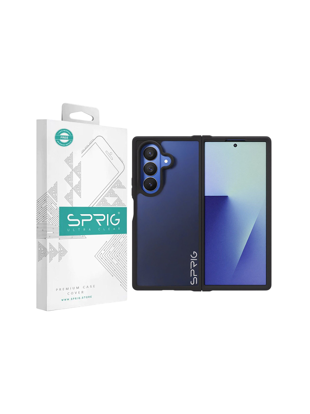 SPRIG Samsung Galaxy Z Fold 7 Matte Black Transparent Back Cover