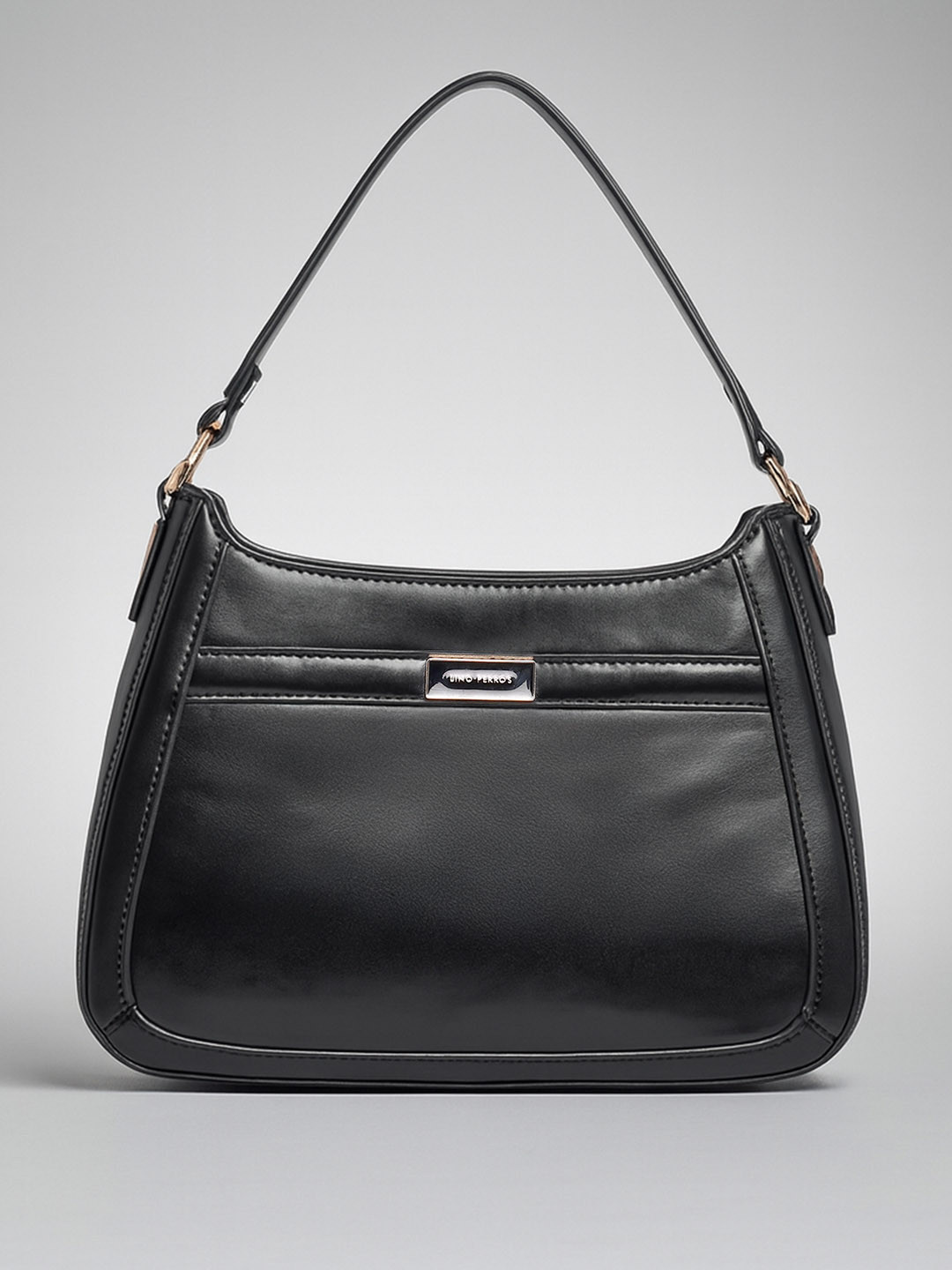 Lino Perros Solid Synthetic Leather Small Structured Shoulder Bag