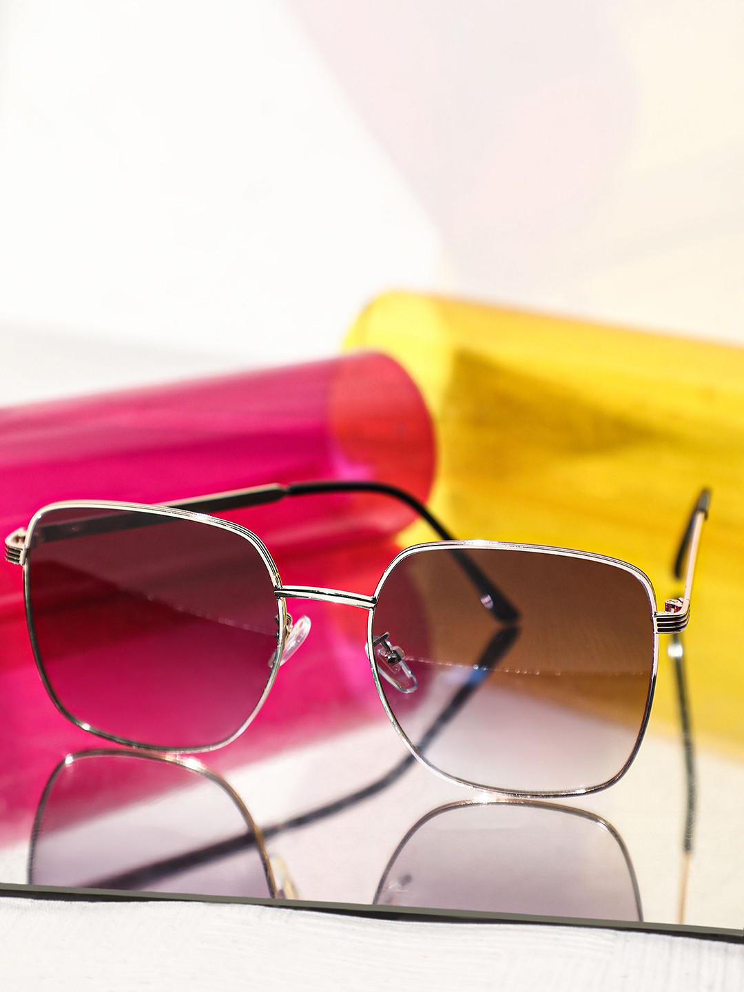 LULU & SKY Women Full Rim Square Sunglasses ST-3450-PURPLE GREY