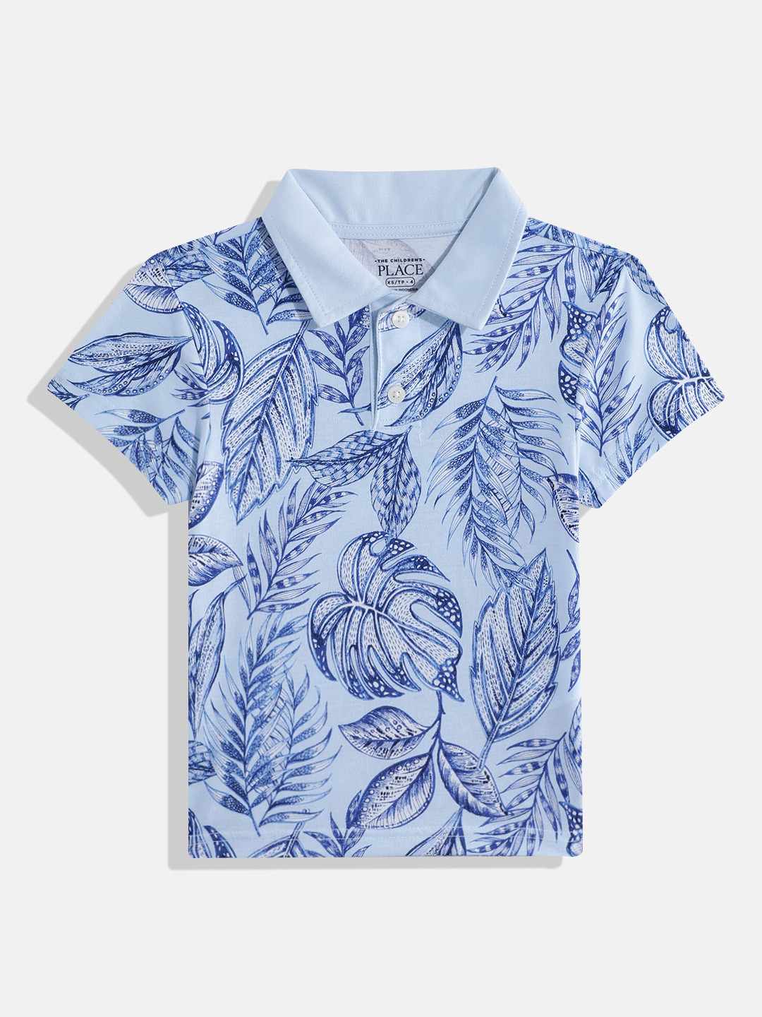 THE CHILDREN'S PLACE Boys Floral Printed Polo Collar T-shirt