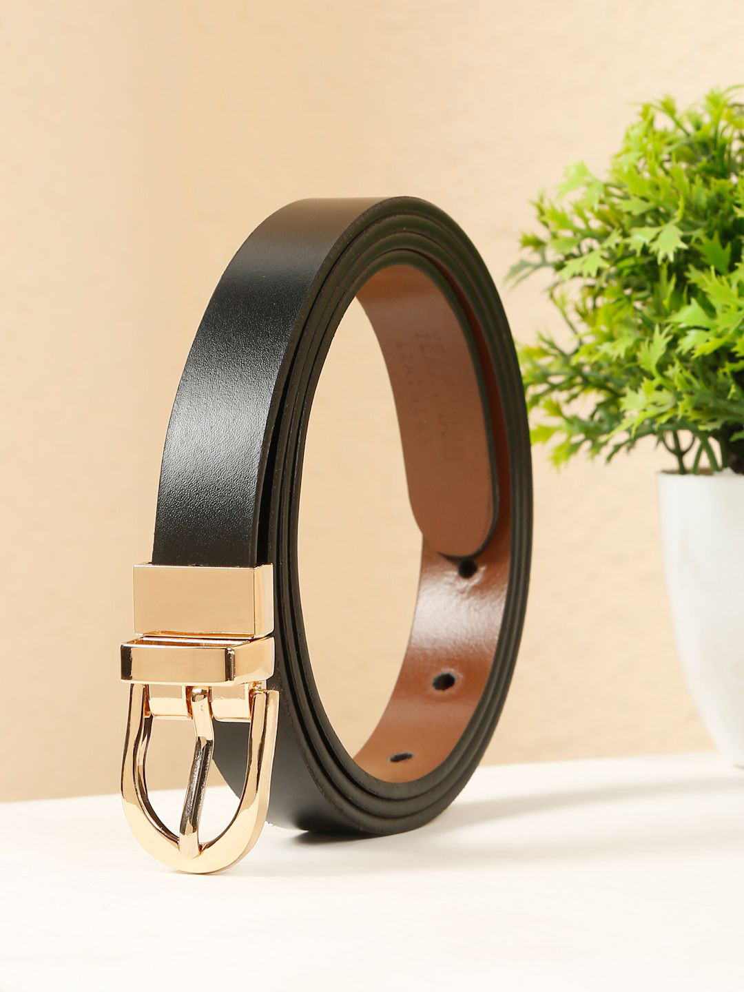 Teakwood Leathers Women Solid Tang Leather Belt