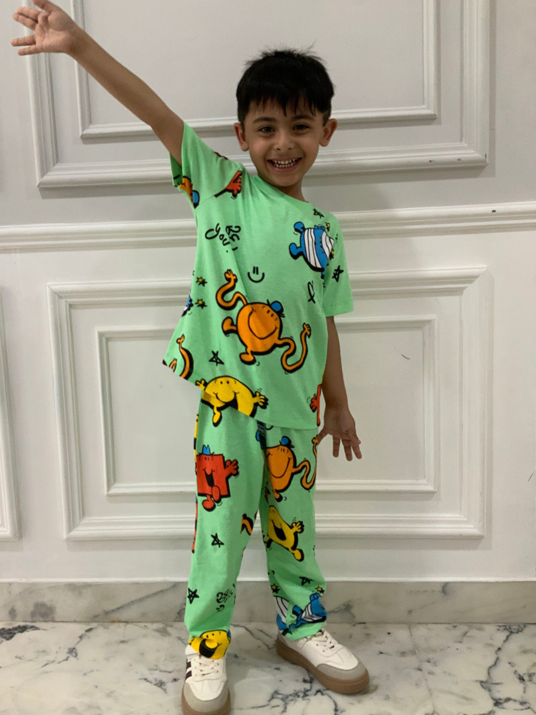 Nap Chief Kids Unisex Mr Men Little Miss Printed Pure Cotton Night Suit