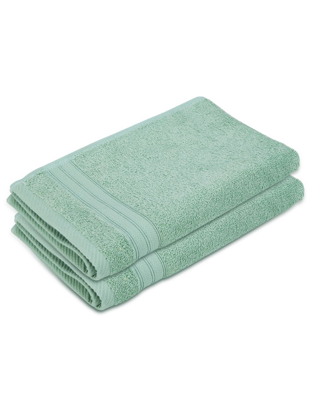 Layers Be Bold Green 2 Pieces Pure Cotton 450 GSM Hand Towels
