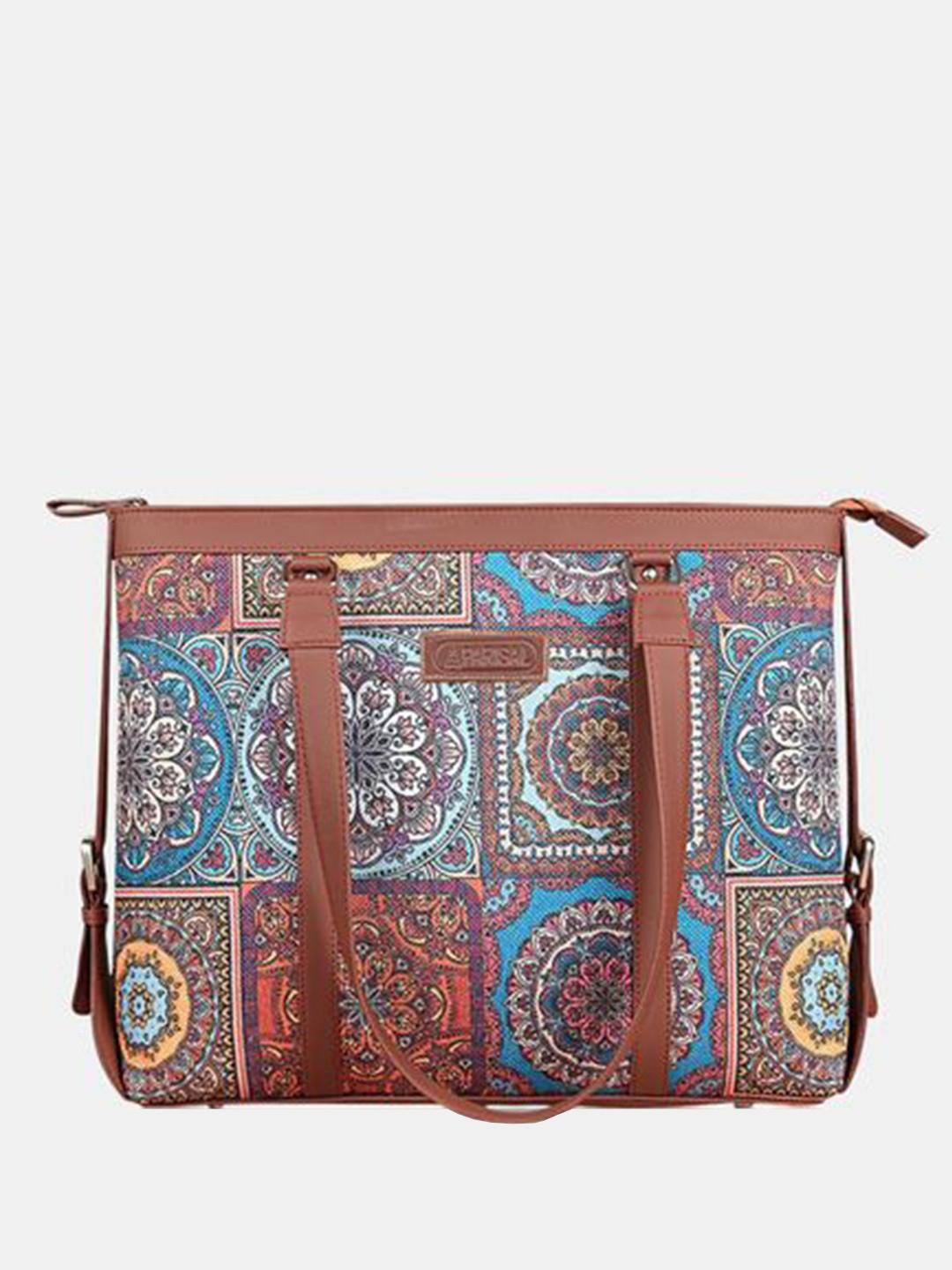 PARISAL Ethnic Motifs Printed Leather Oversized Structured Sling Bag
