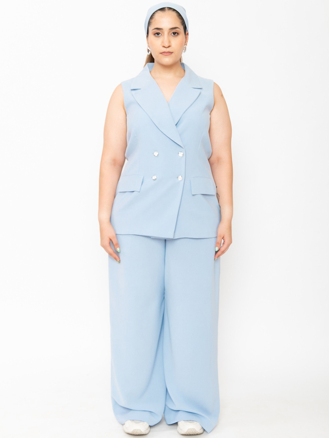 Contemponari Pure Cotton Blazer With Trousers