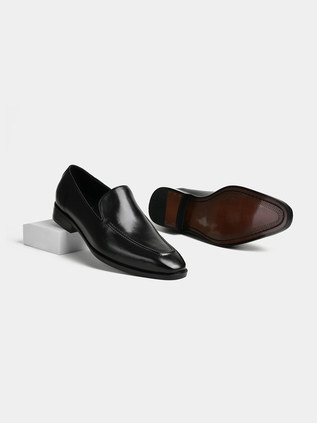 LUXORO FORMELLO Damien Men Square Toe Leather Formal Loafer Shoes