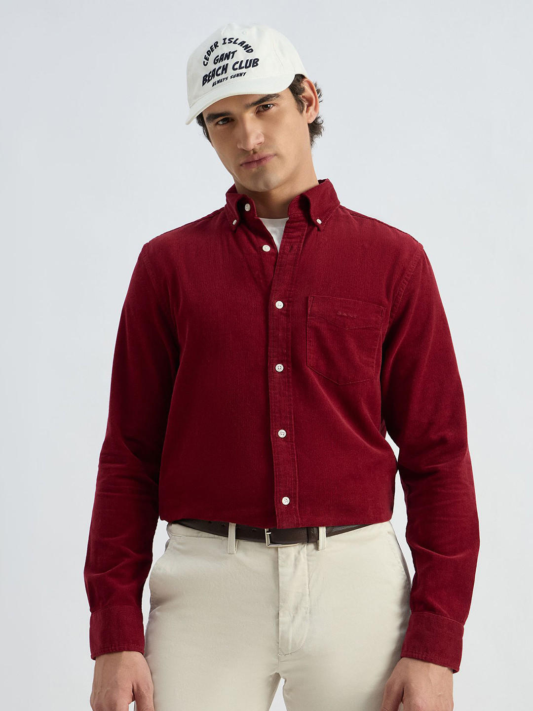 GANT Textured Button-Down Collar Corduroy Cotton Casual Shirt