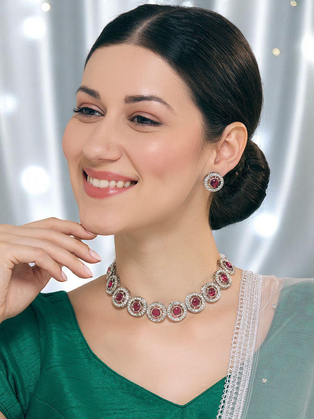 OOMPH Kemp Stone Indo-Western Choker Set