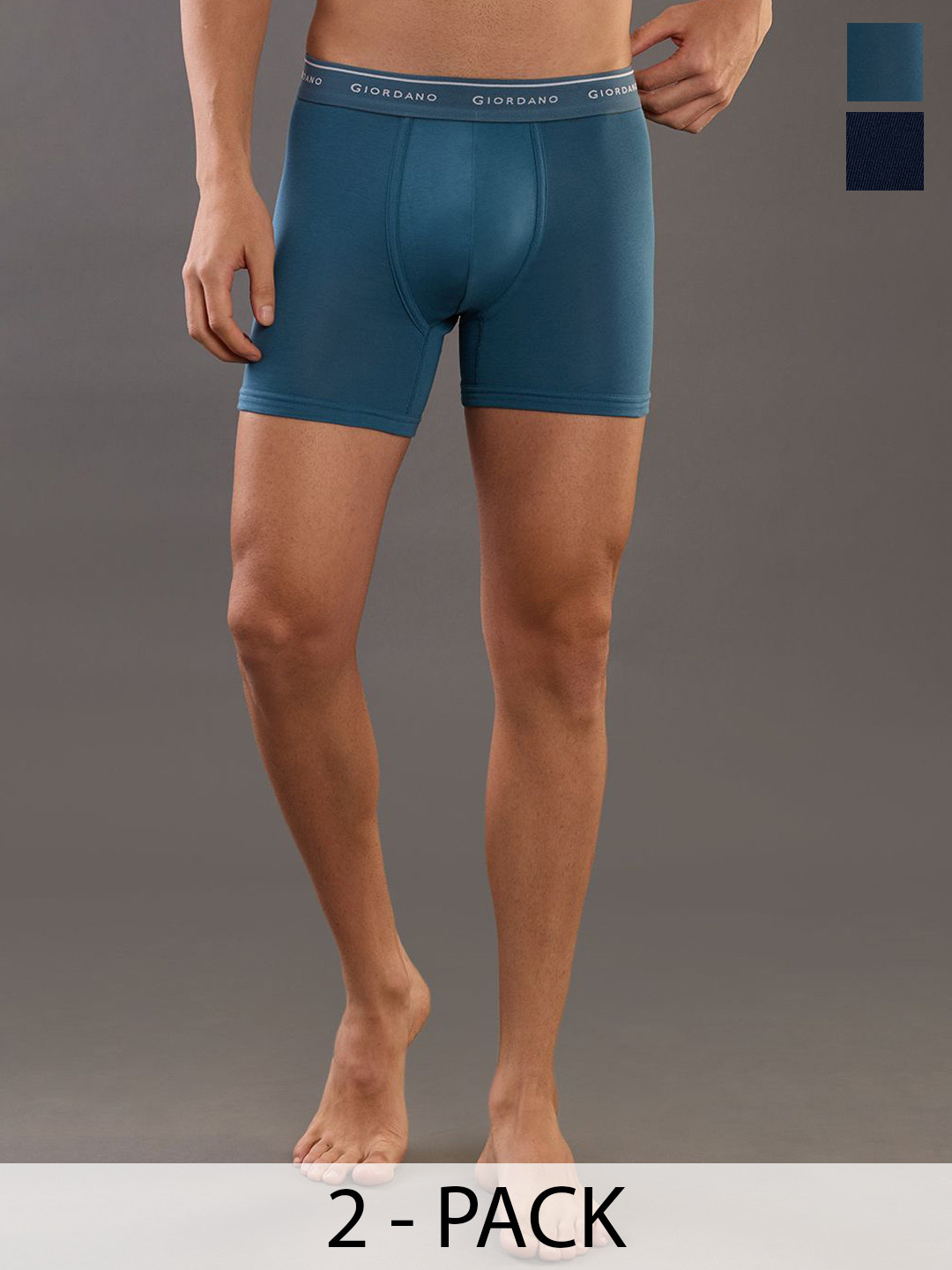 GIORDANO Pack Of 2 Long Trunks GMUGBRF304-Tapestry & Navy