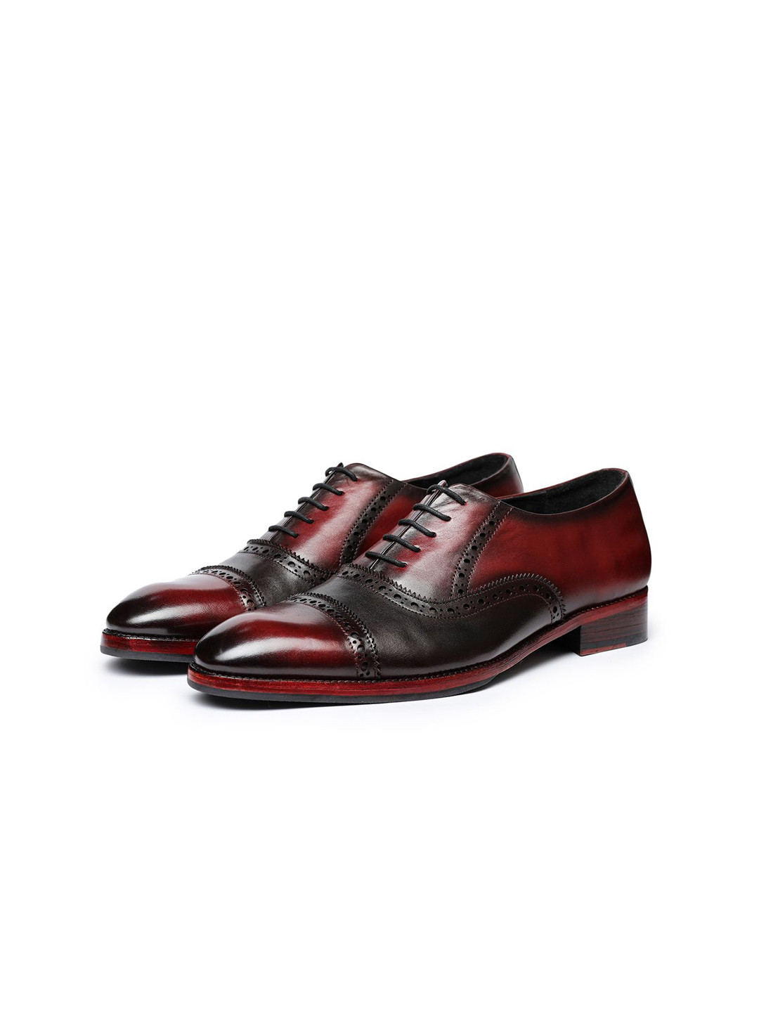 Lethato Classic Captoe Men Lace-Up Formal Oxford Shoes