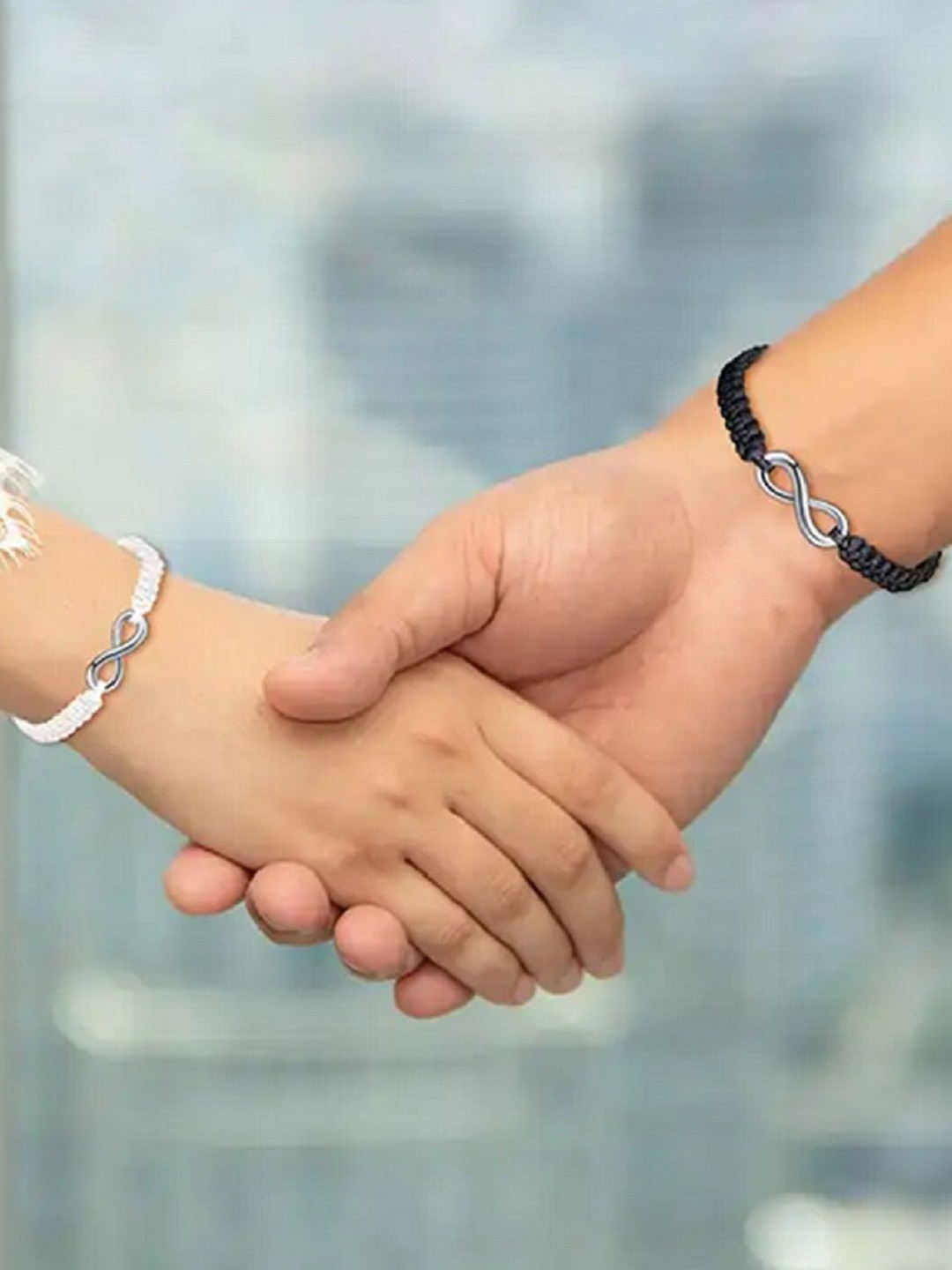 Balaji Supply Unisex Set Of 2 Silver-Plated Wraparound Bracelets