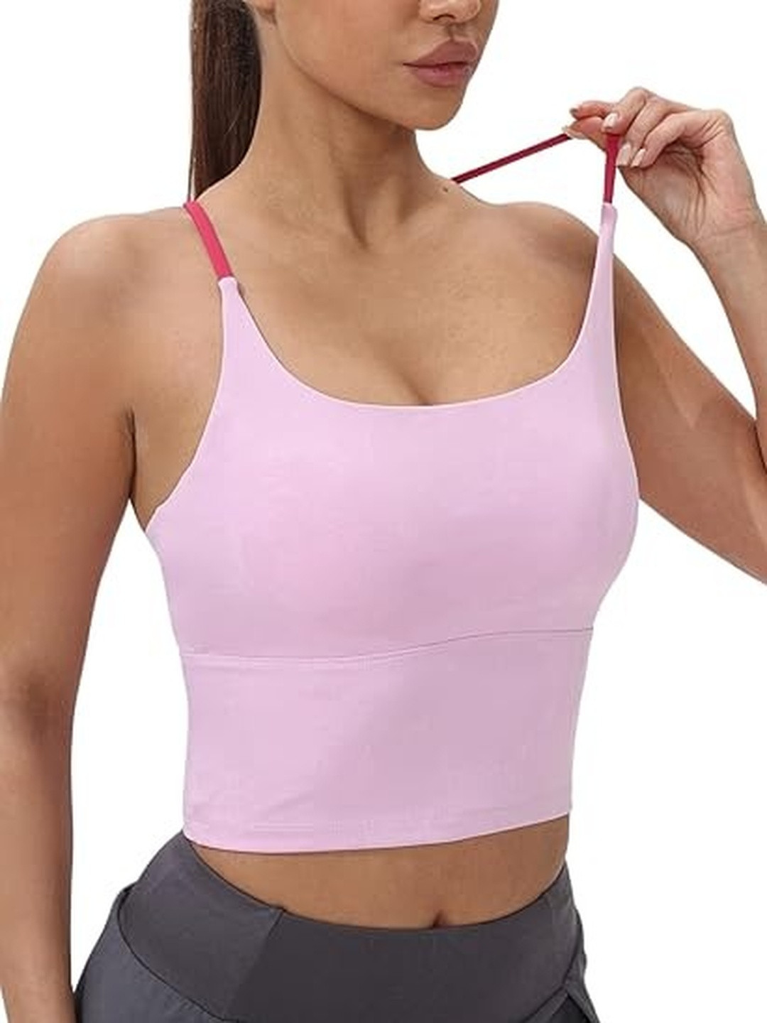 Eleg & Stilance Camisole Thin Strap Padded Workout Tops